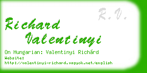richard valentinyi business card